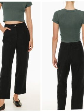 Aritzia Wilfred Free Brennan Ankle Carpenter Pants 4 Black